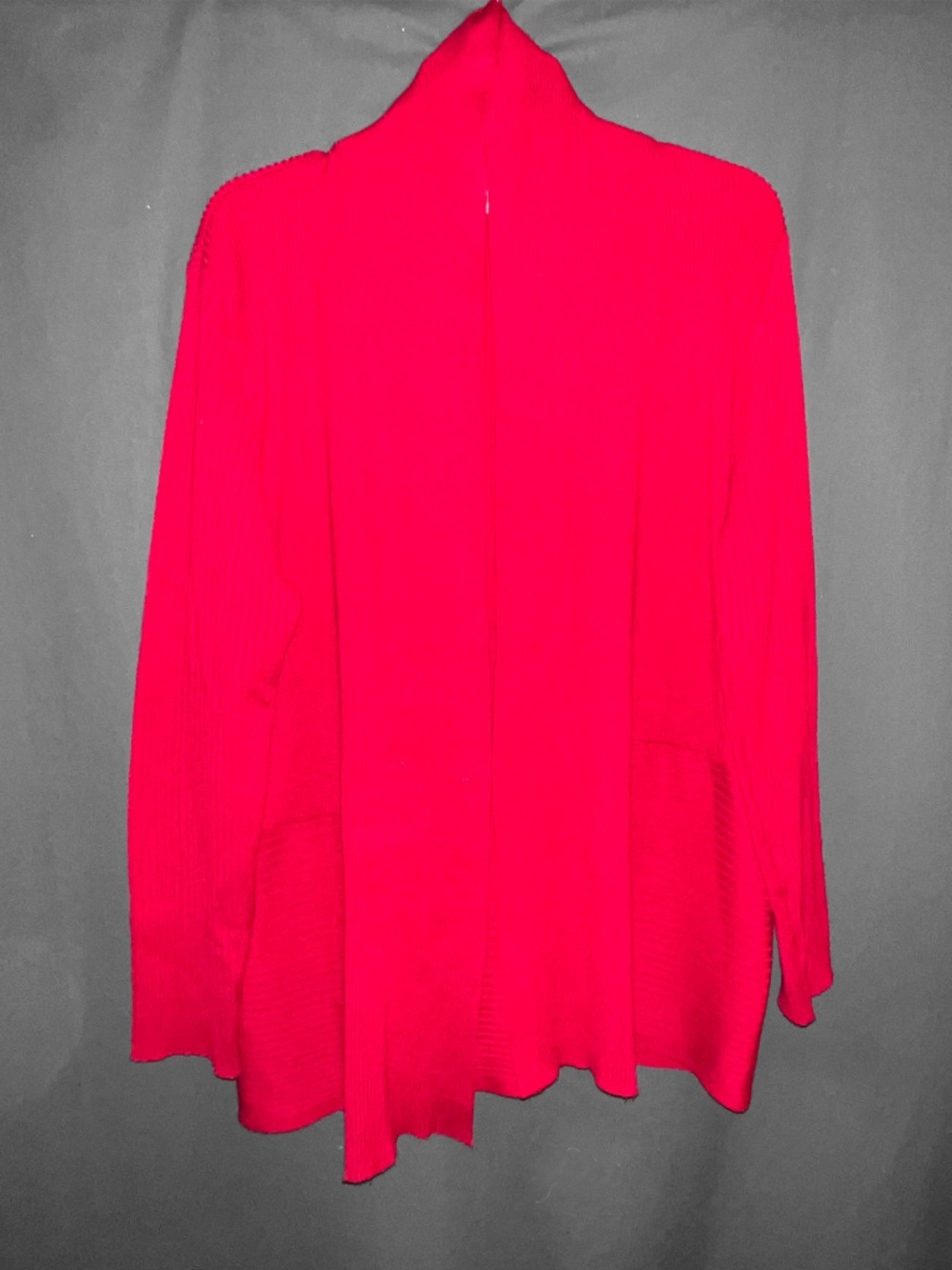 JM Collection Oversized Red Ribbed Shrug